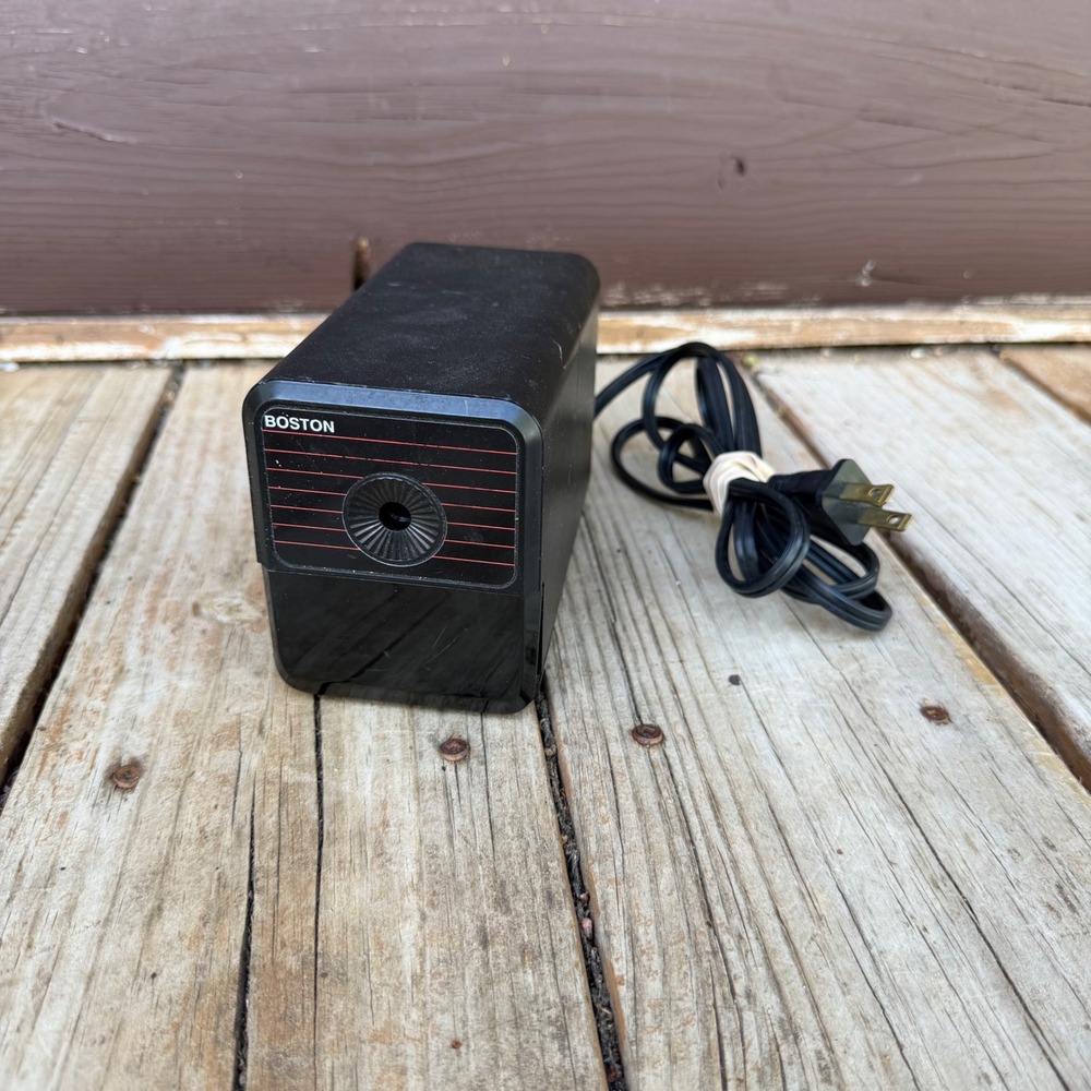 Boston Vintage Electric Pencil Sharpener Model 18 Black Made in USA Tested/Works
